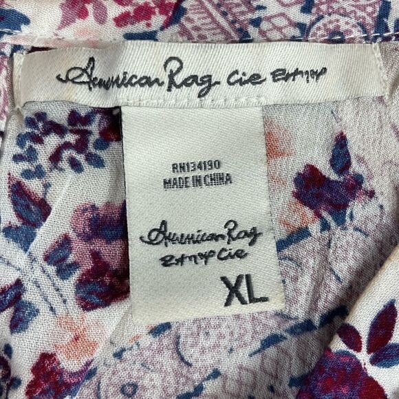 American Rag Cold Shoulder Floral Top Size XL EUC - Picture 6 of 7
